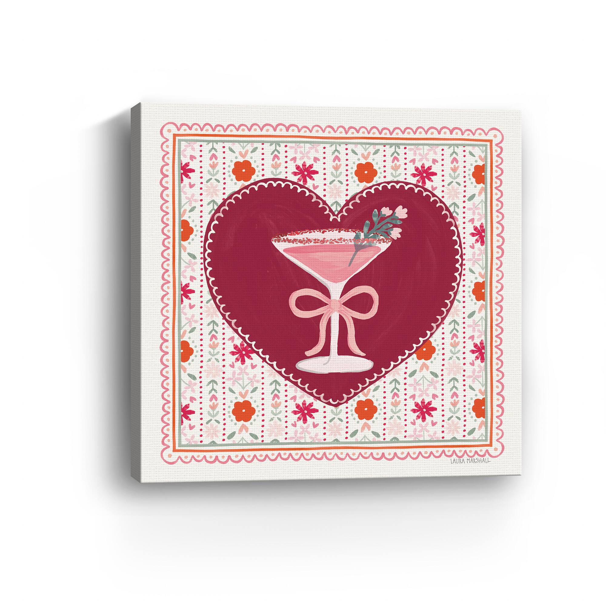 Blooming Hearts IV Cocktail Canvas Giclée Art